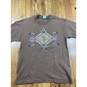 brown arizona T-shirt aztec southwest‎ design unisex size large